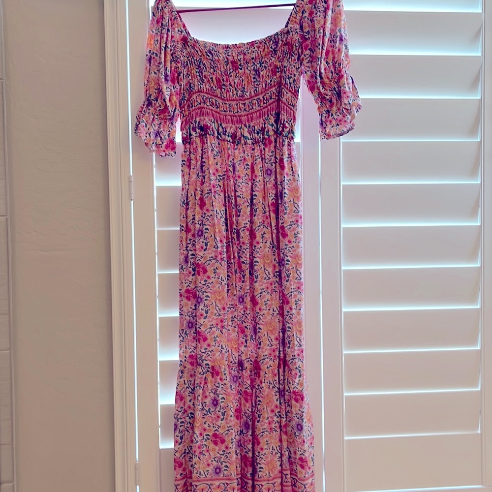 Smocked midi dress